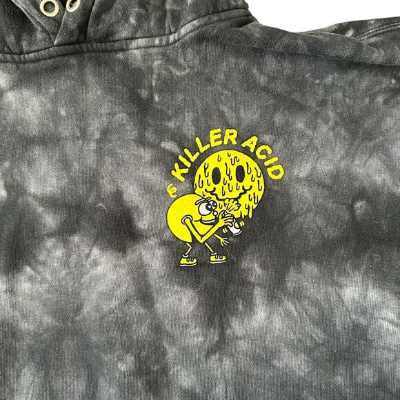 Killer Acid Miles Of Smiles Grey & Black Tie Dye Hoodie - Picture 3 of 7